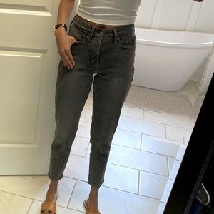 OLD NAVY Gray High Rise Straight Jeans